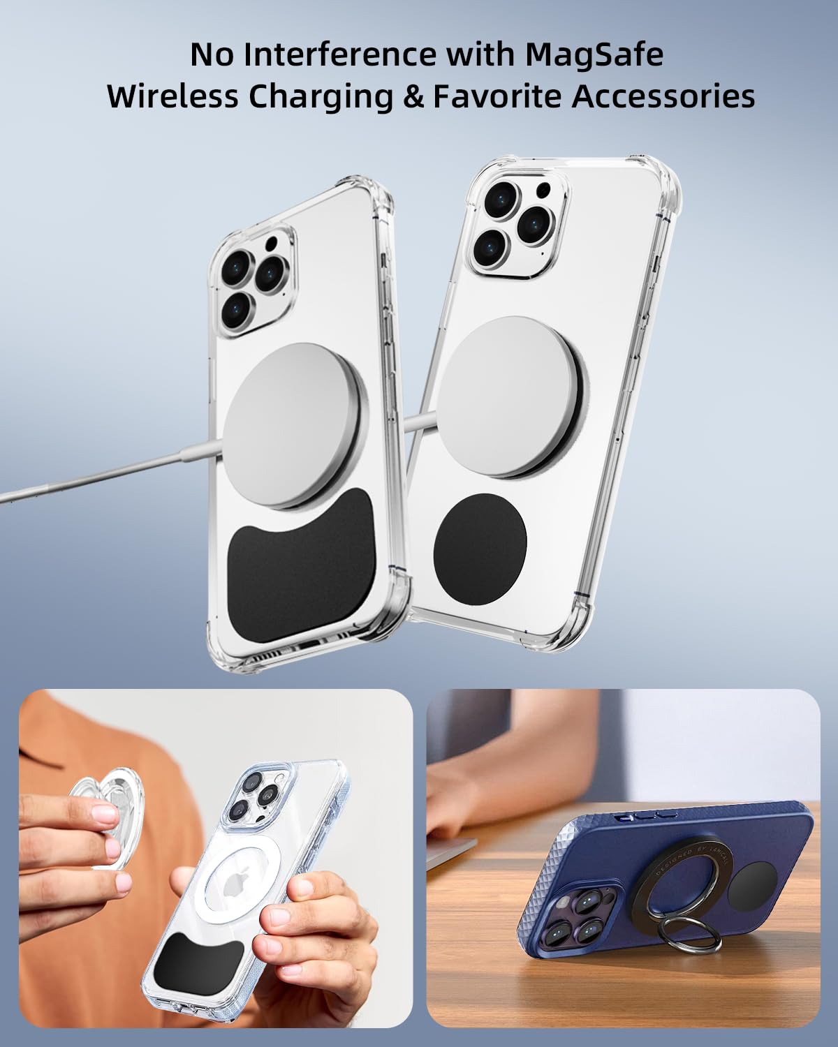 Metal Plate For Phone Magnet, Universal Steel Plate With 3M Adhesive Backing For Car Magnetic Mount Cell Phone Holder, Replaceme